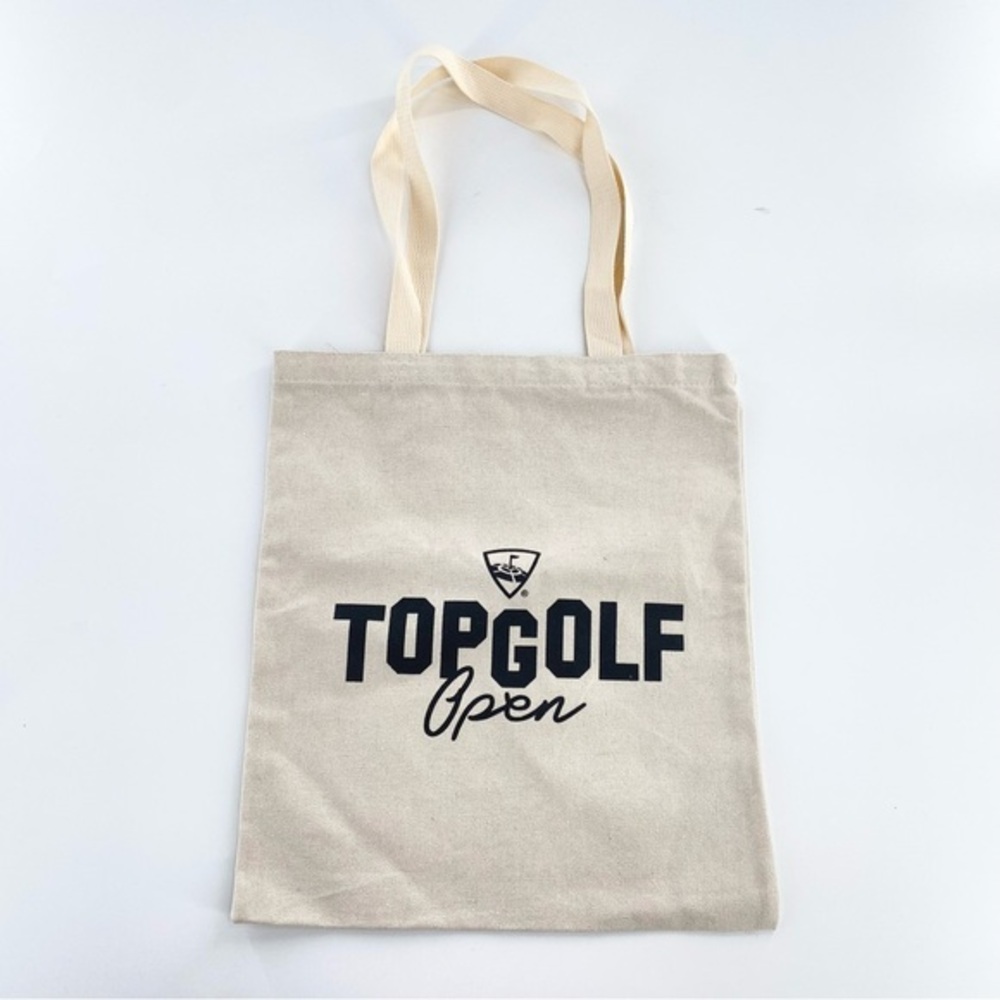 TopGolf Open Canvas Nude Beige Cream Tote Bag